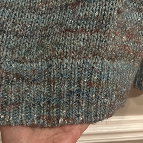 Moth Anthropologie Chunky Knit Marled Green Sweater Size Small - Picture 4 of 9